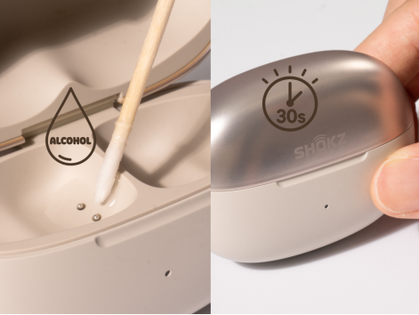 OpenDots ONE充電ケースの充電端子が陥没した場合のクリーニング方法